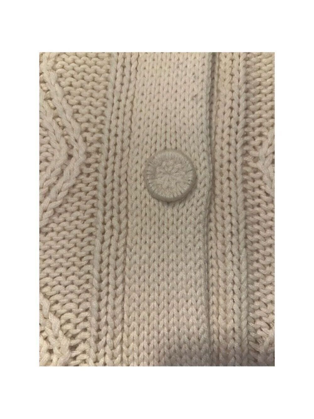 Virgin Acrylic Fiber sweater made in Korea crochet buttons size medium cream - Picture 4 of 11